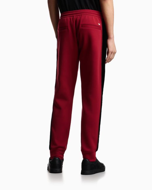 Emporio Armani Red Lunar New Year Double-Jersey Slim-Fit Joggers for men
