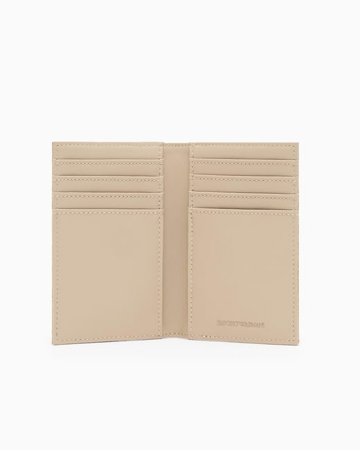Emporio Armani Natural Embossed Suede Vertical Card Holder for men