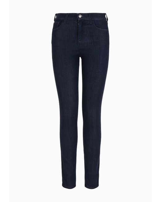 Emporio Armani Blue J20 High-waisted, Super Skinny-leg Lyocell Denim Jeans