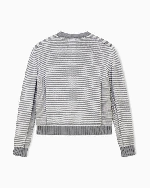 Emporio Armani Gray Signature Capsule Striped Cardigan