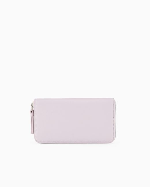 Emporio Armani Pink Deer-Print Myea Wallet With Wrap-Around Zip