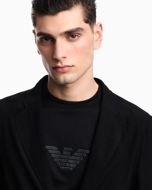 Emporio Armani Black Single-Breasted Jacket for men