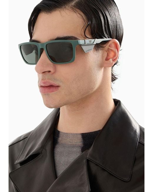 Emporio Armani Sonnenbrille Mit Rechteckiger Fassung in Green für Herren