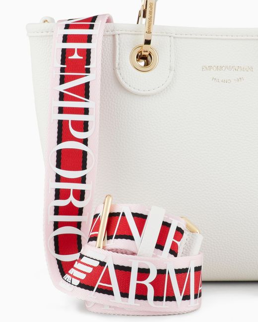 Emporio Armani White Shopper Bag With Pouch And Adjustable Strap Essential