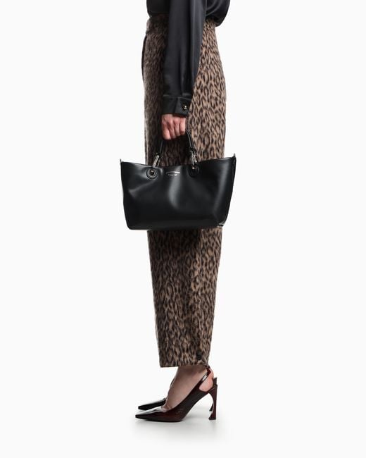Emporio Armani Black Myea Kleiner Shopper Aus Nappaleder