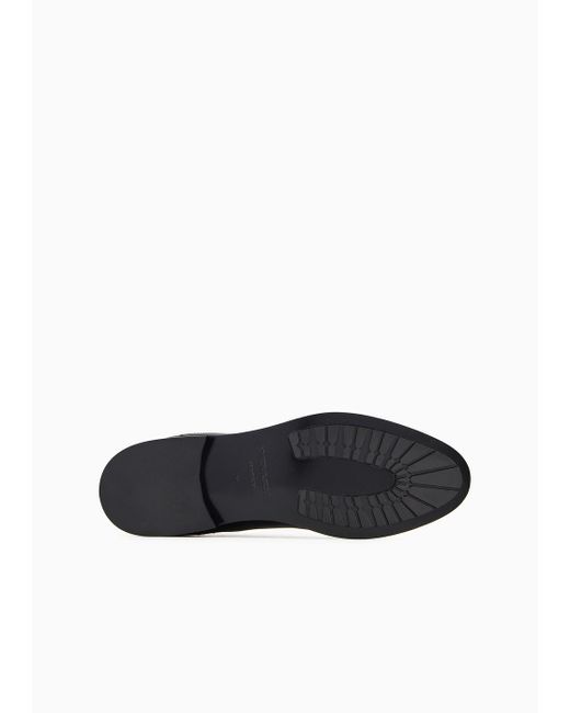 Emporio Armani Black Leather Icon Chelsea Boots