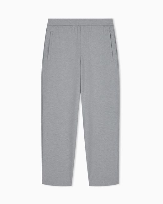 Emporio Armani Gray Jersey Piqué Travel Essential Pants for men