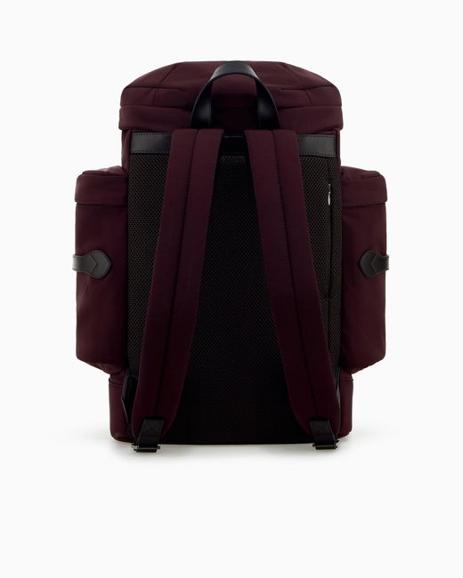 Emporio Armani Purple Backpack With Side Pockets And A Top Flap With Metal Buckles for men