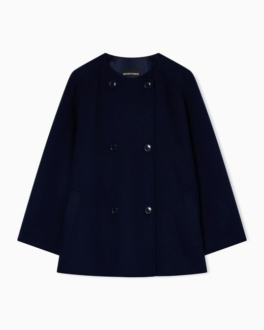 Caban À Double Boutonnage En Laine Et Cachemire Emporio Armani en coloris Blue