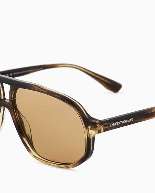Emporio Armani Metallic Aviator Sunglasses for men