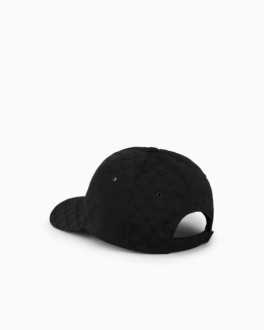 Emporio Armani Black All-Over Eagle Jacquard Baseball Cap for men