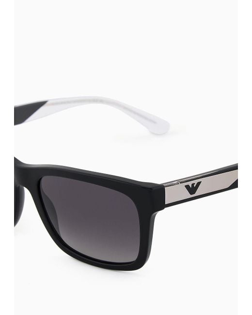 Emporio Armani Black Rectangular Sunglasses for men