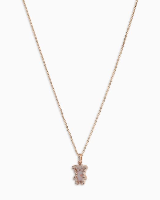 Emporio Armani Metallic Rose-Tone Brass Pendant Necklace