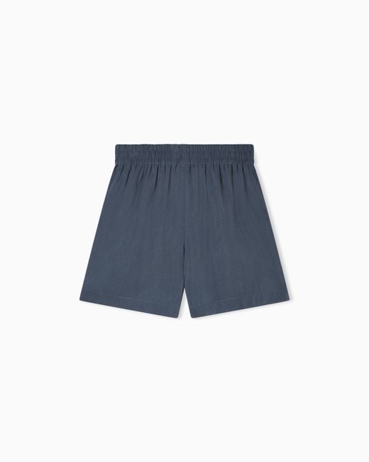 Emporio Armani Blue Washed Twill Shorts