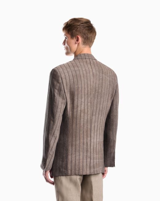 Emporio Armani Brown Double-Breasted Jacket for men