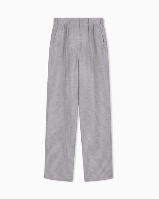 Emporio Armani Gray High-Waisted Trousers