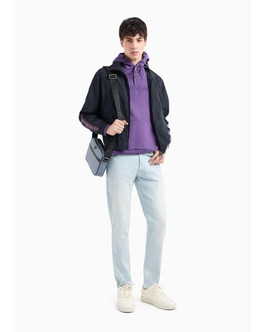 Emporio Armani Blue J16 Slim-fit Bleached Denim Jeans for men