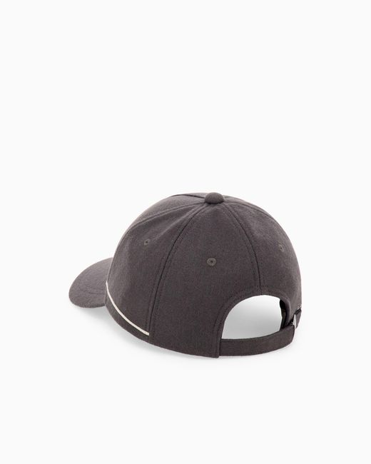 Emporio Armani White Baseball Hat Wool Cashmere With Adjustable Strap for men