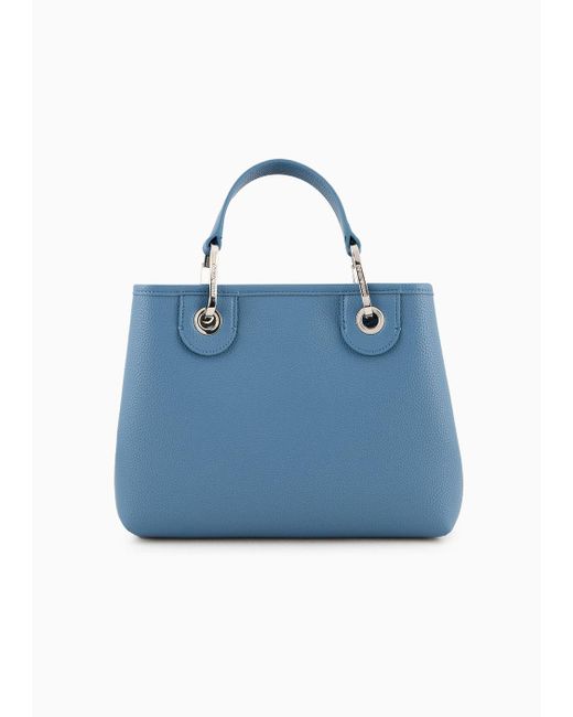 Emporio Armani Blue Myea Bag Small Shopper Bag With Deer Print