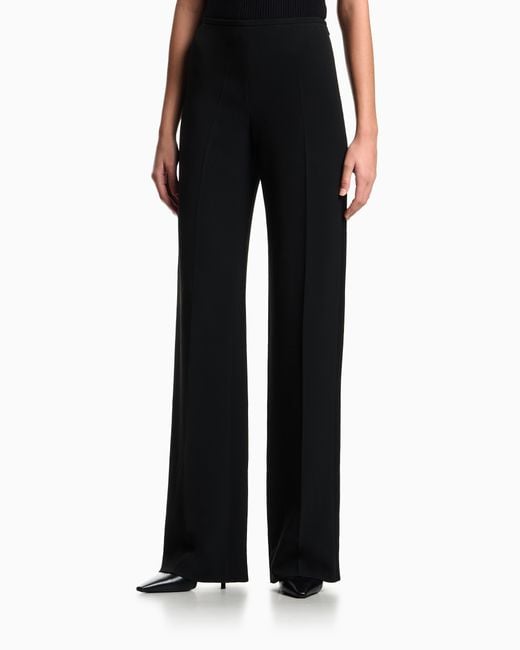 Emporio Armani Black Palazzo Trousers Essential