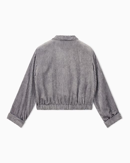 Emporio Armani Gray Fluid Corduroy Jacket Signature Capsule