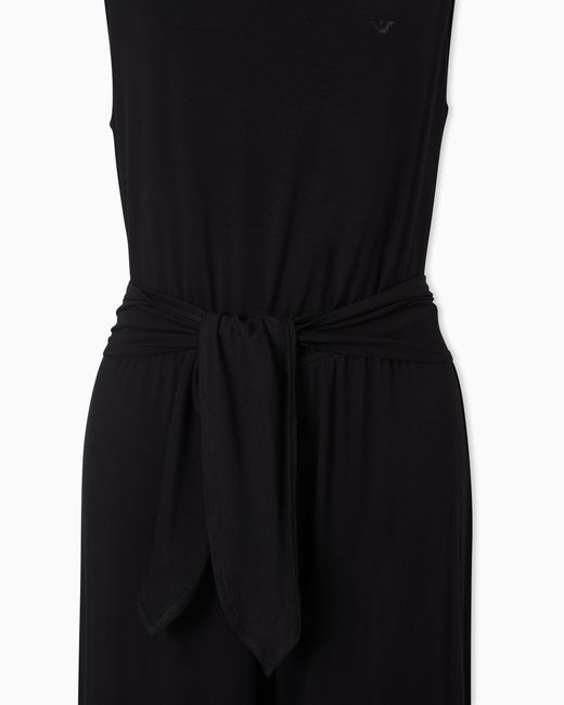 Emporio Armani Black Jersey Beachwear Jumpsuit