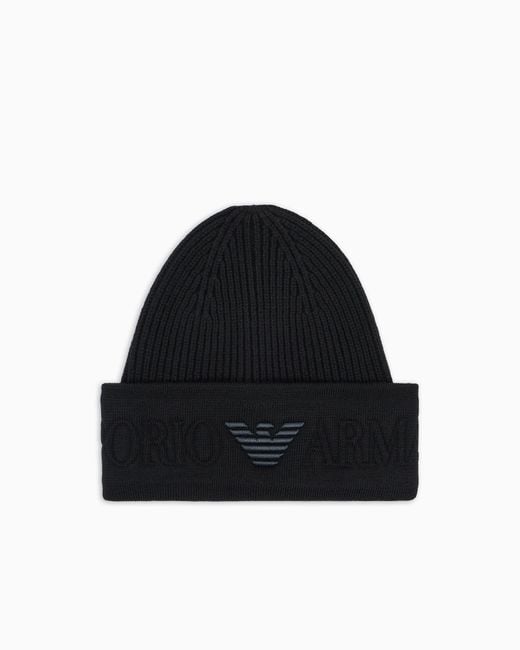 Berretto di Emporio Armani in Black da Uomo