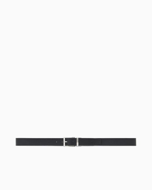 Emporio Armani White Gift Box With Tumbled-Leather Belt And Card Holder for men