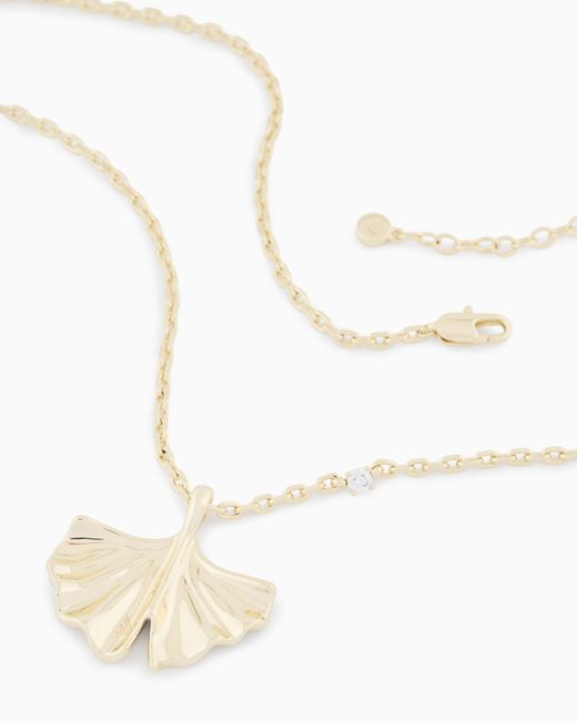 Emporio Armani White Tone Brass Pendant Necklace