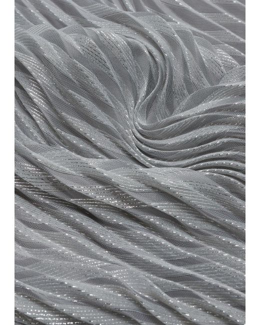 Emporio Armani Gray Gradient, Lurex Patterned Pleated Stole