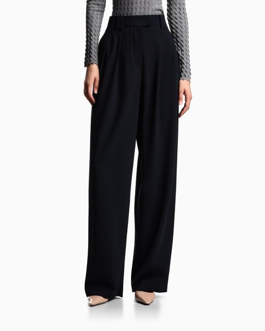 Emporio Armani Black Pleated Trousers