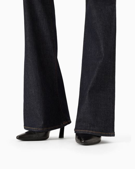 Emporio Armani Blue Denim Slim Fit Mercerized Jeans With 5 Pockets Essential
