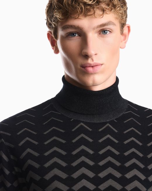 Emporio Armani Blue Turtleneck Sweater for men