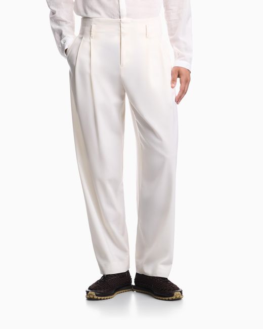 Emporio Armani White Trousers for men