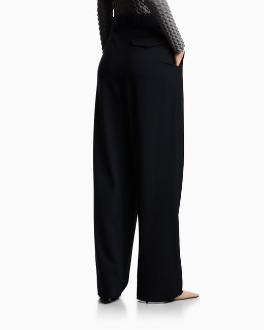 Emporio Armani Black Pleated Trousers