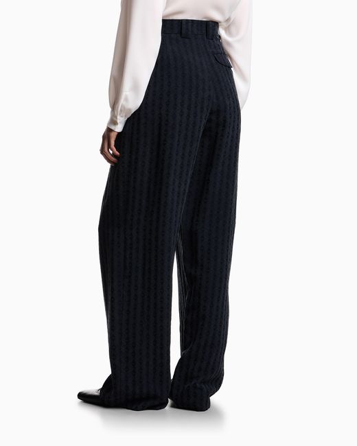 Pantaloni Con Pinces di Emporio Armani in Blue