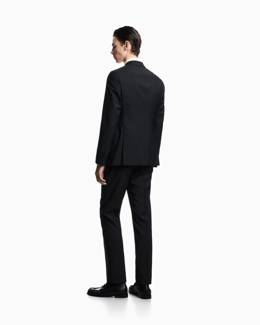 Emporio Armani Black Single-Breasted, Regular-Fit Suit for men