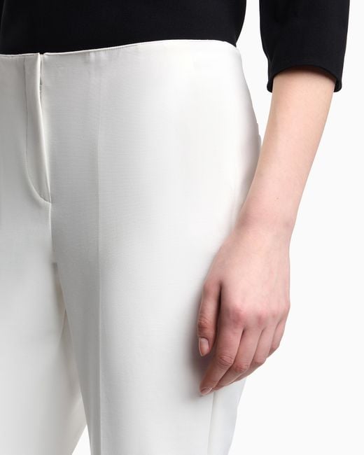 Emporio Armani White High-Waisted Trousers