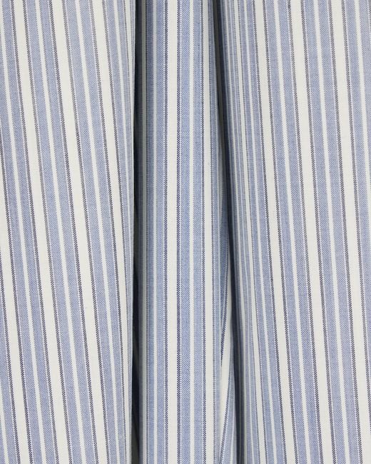 Emporio Armani White Straight-Leg Striped Trousers for men