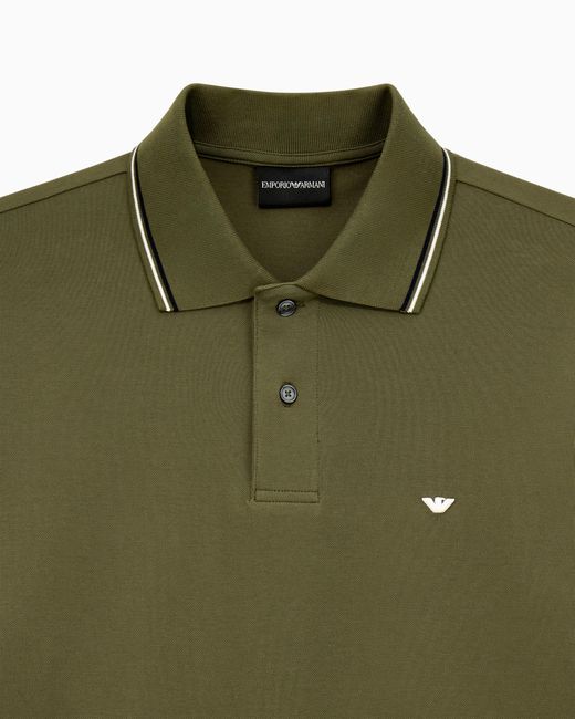 Emporio Armani Green Polo Shirt Essential for men