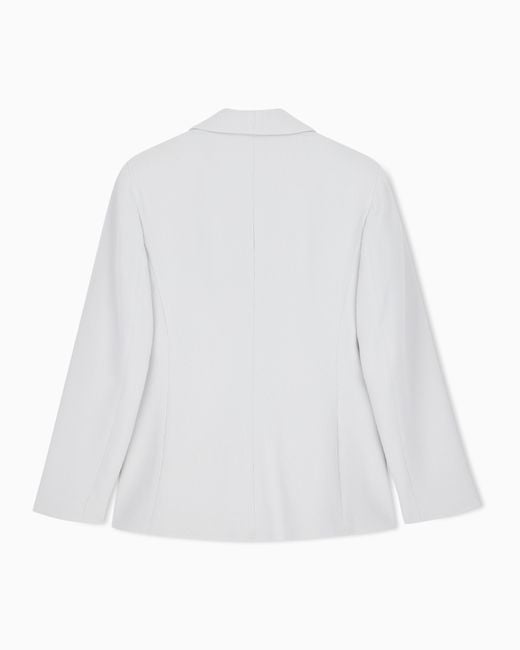 Emporio Armani White Single-Breasted Blazer