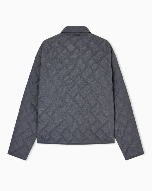 Emporio Armani Gray Quilted Zip-Fastening Jacket for men