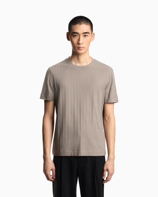 Emporio Armani Natural Us Exclusive Jacquard Jersey T-Shirt for men