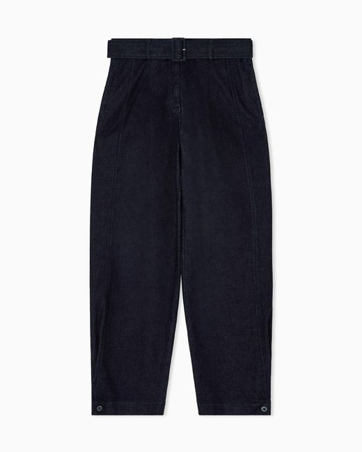 Pantaloni Con Pinces E Cintura di Emporio Armani in Blue