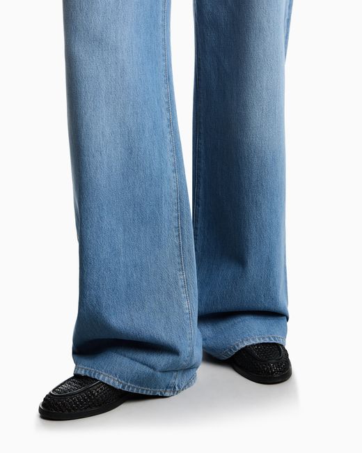 Vaqueros J8B De Pernera Ancha En Denim Con Efecto Usado Emporio Armani de color Blue