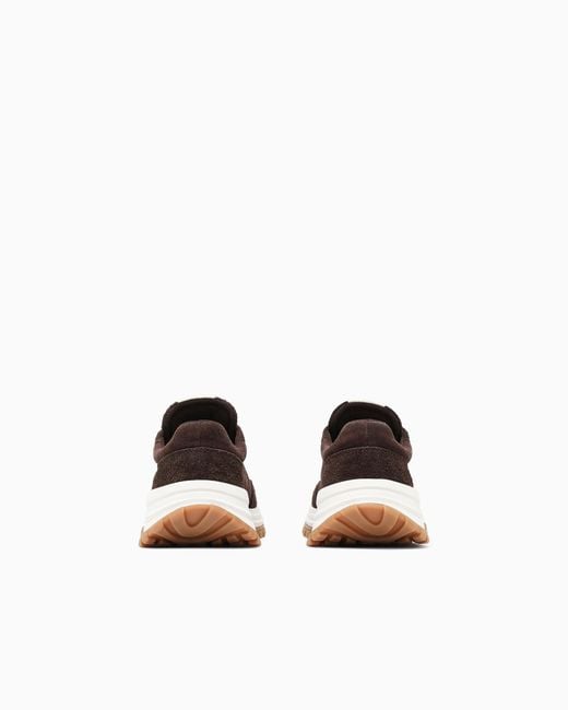 Emporio Armani White Eagle Club Capsule Collection Suede Sneakers for men