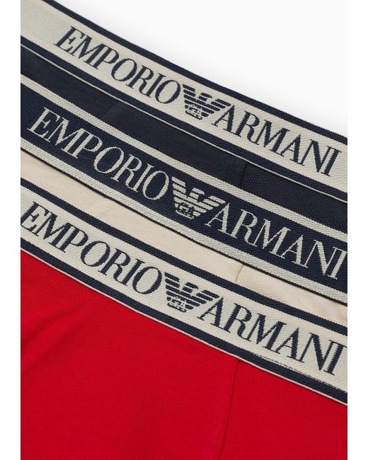 Lot Composé De 3 boxers Core Logoband Emporio Armani pour homme en coloris Red