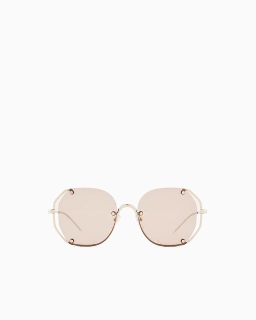 Emporio Armani Natural Irregular-Shaped Sunglasses