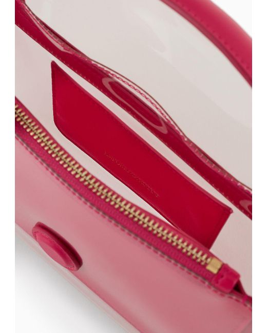 Emporio Armani Pink Pvc Mini Bag With Chain Shoulder Strap