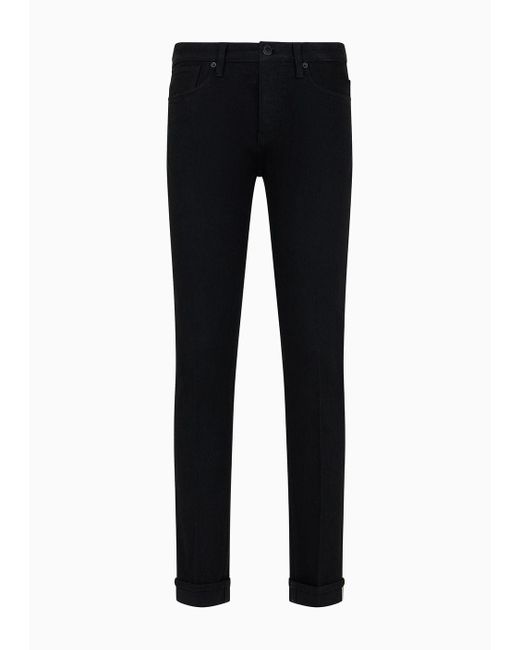 Jeans J75 Slim Fit In Denim Con Strass All Over Capsule Ramadan di Emporio Armani in Black da Uomo